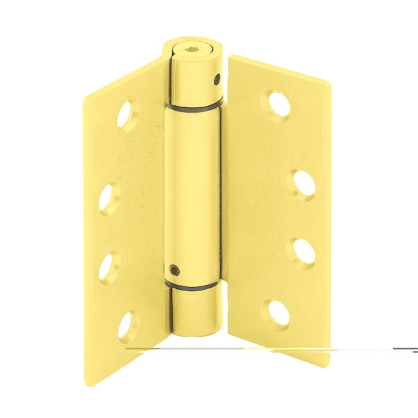 Prime-Line Door Hinge Commercial UL Adjust Self-Close, 4 in. w/ Square Corners, Satin Brass Finish 3 Pack U 1158363 - main